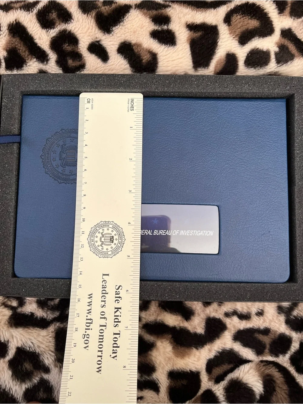 FBI Branded Blue Leather Notebook & Pen Set